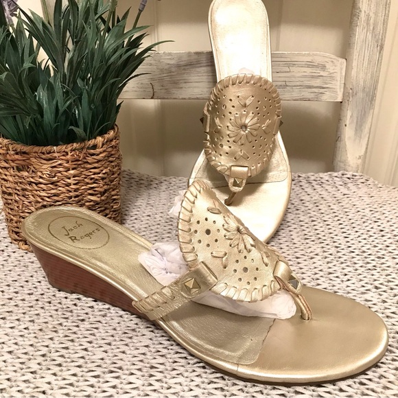 Jack Rogers Devyn Wedge Sandal Gold - Picture 7 of 16